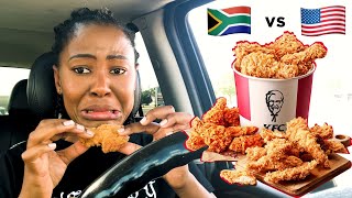 SOUTH AFRICAN KFC vs AMERICAN KFC | Mukbang| Police