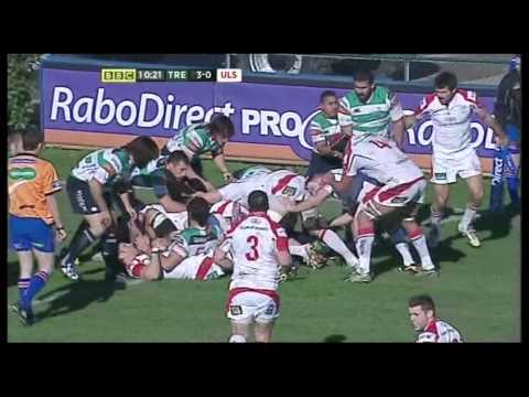 Treviso v Ulster 23/02/2014 Darren Cave Try