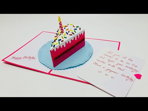 Birthday Cake pop up card tutorial | DIY pop up Cake card | Easy Birthday Card | DG Handmade