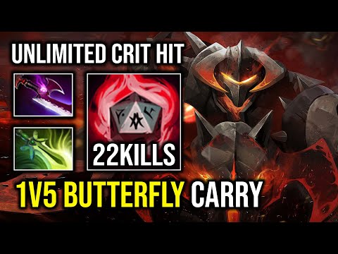 Unlimited Crit Rate 1v5 Butterfly Hyper Carry Chaos Knight Brutal Hit Like a Truck Dota 2