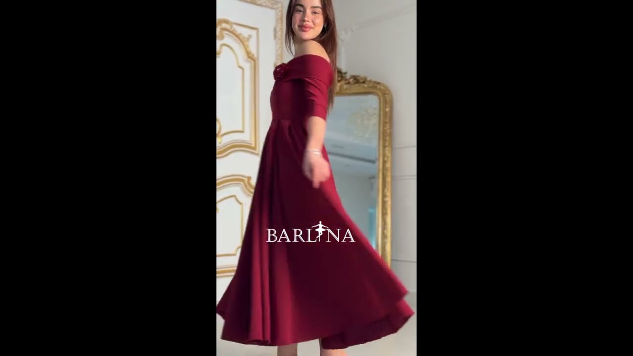 A soft burgundy dress adorned with a side rose - XXL
