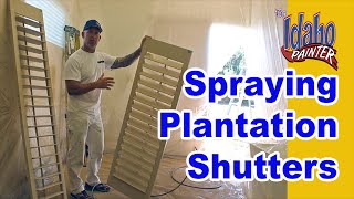 Painting Plantation Shutters.  How To Spray Interior Wood Shutters.