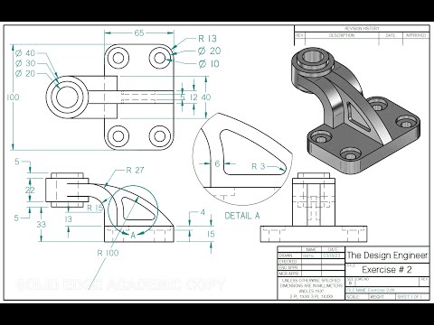 Solid Edge 2023 Tutorial - Exercise 2   (Updated)