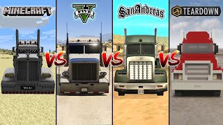 MINECRAFT BIG TRUCK VS GTA 5 BIG TRUCK VS GTA SA BIG TRUCK VS TEARDOWN BIG TRUCK  - WHICH IS BEST?