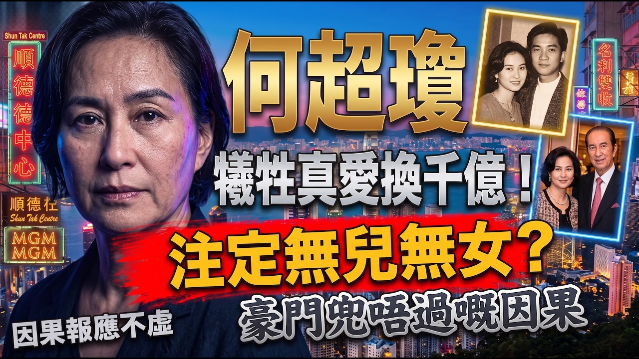 👑何超瓊面相藏天機？19歲被盲公批中一生得失！用易經拆解千億女王兜唔過嘅人生劫數！💥 #何超瓊 #岑逸飛 #盲公批命 #因果報應 #豪門秘聞 #陳百強 #玄學命理 #香港YouTube
