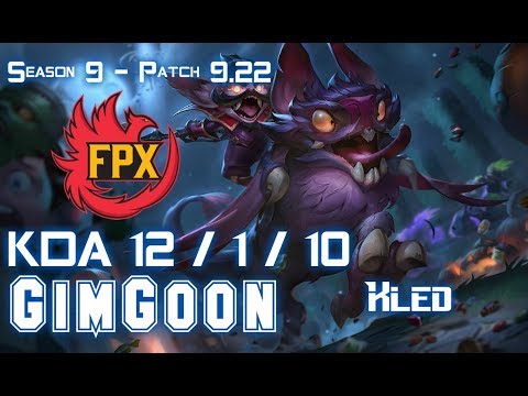 FPX GimGoon KLED vs KAYLE Top - Patch 9.22 EUW Ranked