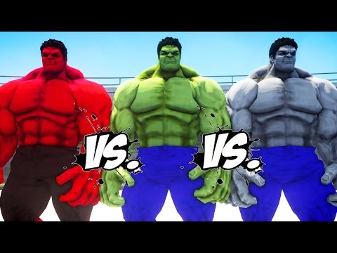 HULK vs RED HULK vs GREY HULK - Epic Battle