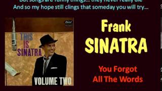 You Forgot All The Words Frank Sinatra   Lyrics