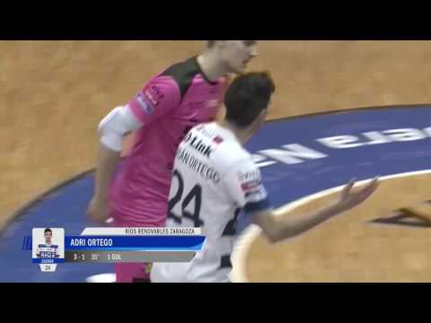 Gol Adrián Ortego (3-1) en el Aspil Vidal Ribera Navarra - Ríos Renovables Zaragoza J14, 1Div