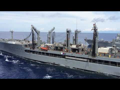 THREE SHIPS AT ONCE! US Navy UNREP