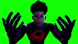 Miles Morales running from Miguel O'Hara Spider-Man Across the Spider-Verse green screen