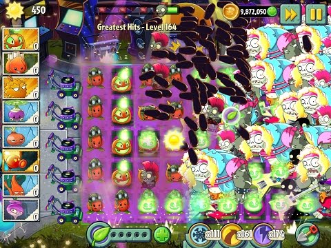 Plants vs Zombies 2 Greatest Hits Epic Hack - Level 164 - Jack O' Lantern & AKEE