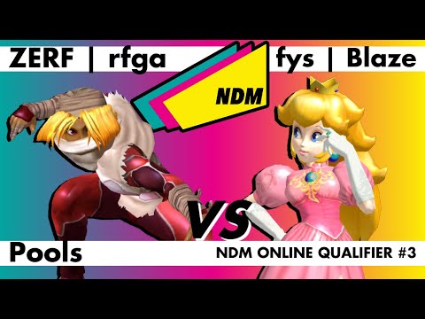 NDM Online Qualifier #3 - ZERF | rfga (Sheik) vs. fys | Blaze (Peach) Melee Pools