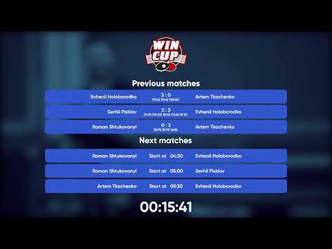03:30 Roman Shtukovanyi 0-3 Artem Tkachenko West 7 WIN CUP 08.12.2022 | TABLE TENNIS WINCUP