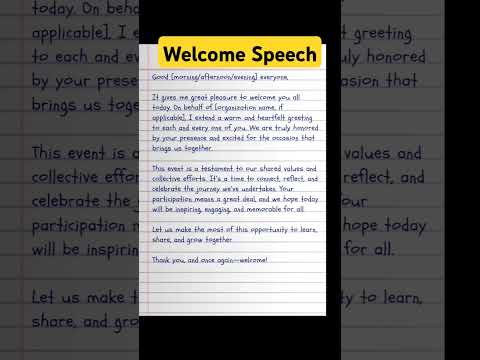 welcome speech #application #letter #education