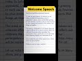 Welcome Speech Application Letter Education