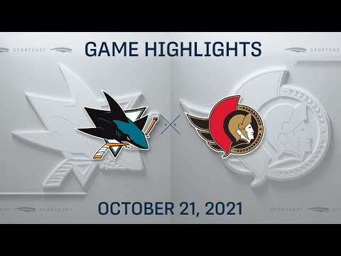 NHL Highlights | Sharks vs. Senators - Oct. 21, 2021