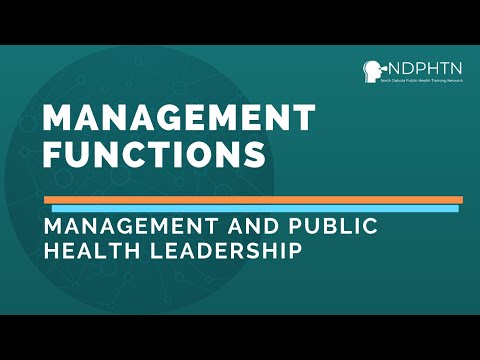 (L007) Management Functions - Management and Public Health Leadership