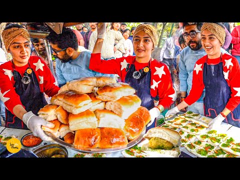 Most Viral Vada Pav Girl Selling 50000 Vada Pav Daily In Delhi Rs. 50/- Only l Delhi Street Food