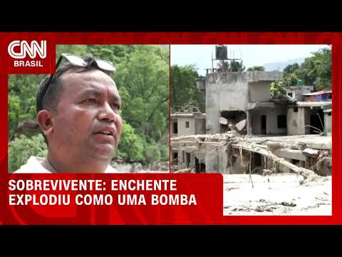 “Enchente explodiu como uma bomba”, diz sobrevivente de inundação no Nepal | LIVE CNN