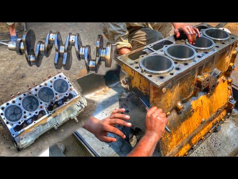 Rebuilding Caterpillar Wheel Loader 950E Engine Completely