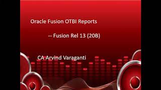 Oracle Fusion OTBI Report