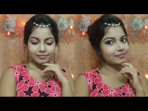 Christmas special easy Makeup (2017) || Pink eye makeup | sneha with you Video