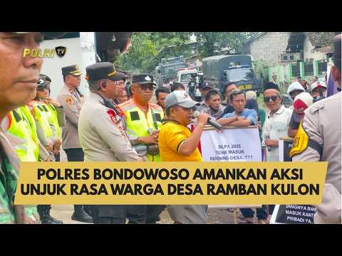POLRES BONDOWOSO AMANKAN AKSI UNJUK RASA WARGA DESA RAMBAN KULON