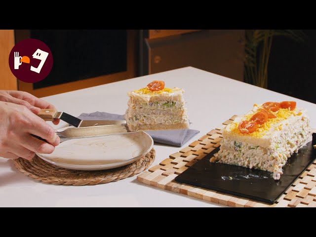 Pastel frío de pollo con pan de molde ¡rápido y delicioso!