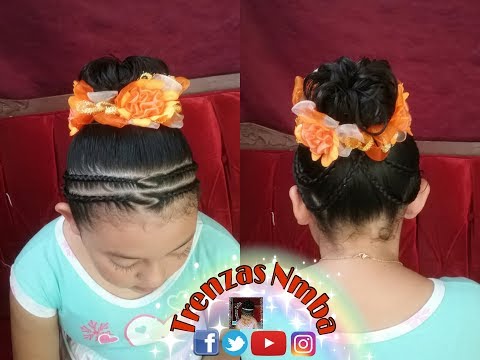 Peinado Para Niñas Trenza Francesa Y Chongo Fácil Y Peinado Para Niñas Trenza Francesa Y Chongo Fácil Y