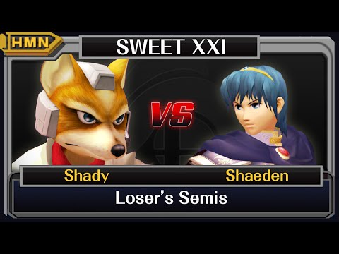 Sweet XXI Losers Semis - Shady (Fox/Falcon) vs. Shaeden (Marth)