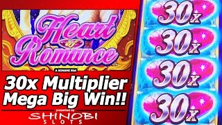Heart of Romance Slot - Mega Big Win!!  30x Multiplier in my First Attempt at New Konami game