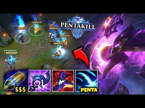 GOLD MINER XERATH GENERATES FREE GOLD AND GETS A PENTAKILL! (25 MIN FULL BUILD)