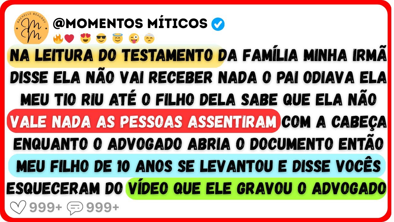 Na Leitura do Testamento do Papai, Eles Riram de Mim, Até Que Meu Filho Disse 7 Palavras Que Mudaram