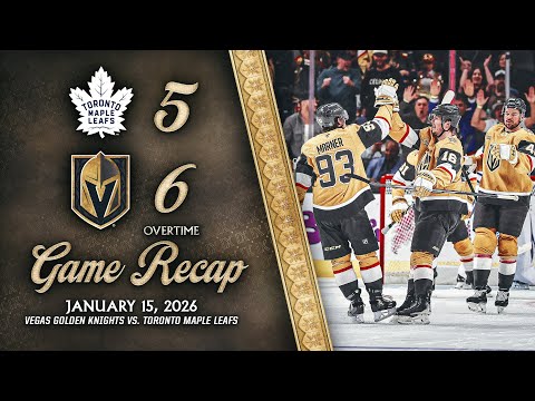 HIGHLIGHTS | Vegas Golden Knights 6, Toronto Maple Leafs 5, OT | Jan. 15, 2026