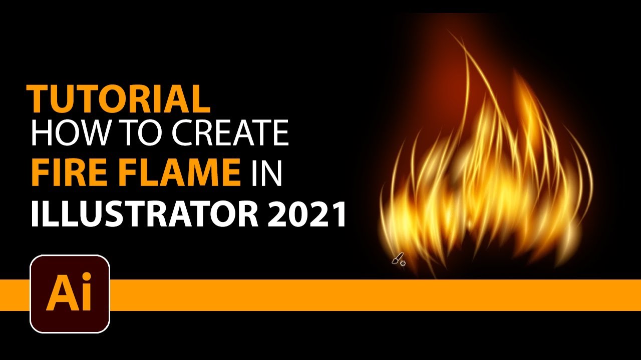 How to create fire flame in illustrator 2021 || fire brush