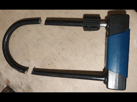 VOREL U-lock - a test of resistance to brute force. Securing a bicycle in a cutting test.