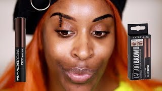 AT HOME BROW TATTOO?! Maybelline Brow Tattoo Studio | Jackie Aina