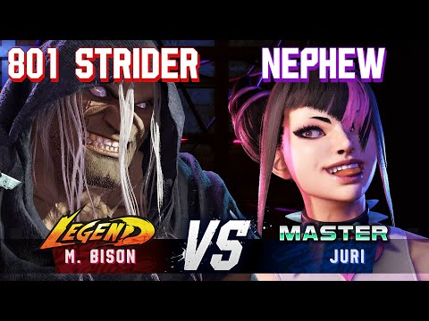 SF6 ▰ 801 STRIDER (M.Bison) vs NEPHEW (Juri) ▰ High Level Gameplay