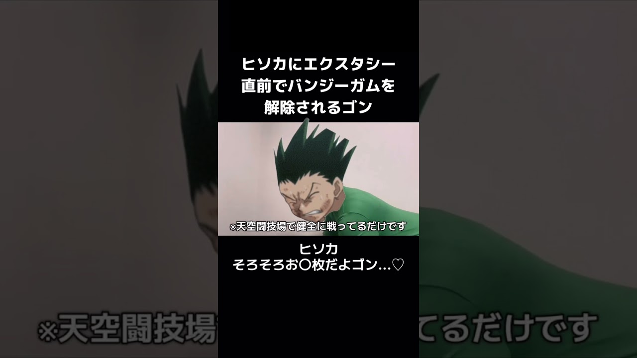 ヒソカにエクスタシー直前でバンジーガムを解除されるゴン#ハンターハンター