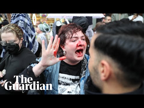 Police officer punches activist in the face during Berlin protest