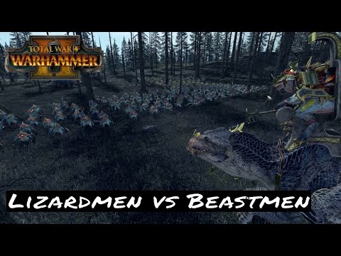 BEASTMAN BEASTING - Lizardmen vs Beastmen - Multiplayer Battle - Total War: Warhammer 2