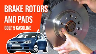 Youtube thumbnail of video "How to replace the front brake pads Golf 5 1.4 16V 🚗"