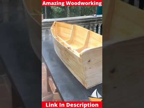 Creative And Unique Woodworking Projects // A Very Easy Made a Wooden Boat  #Shorts