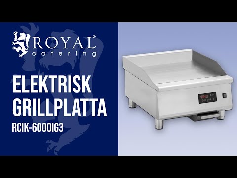video - Elektrisk grillplatta - 600 x 520 mm - Slät - 6000 W - Royal Catering