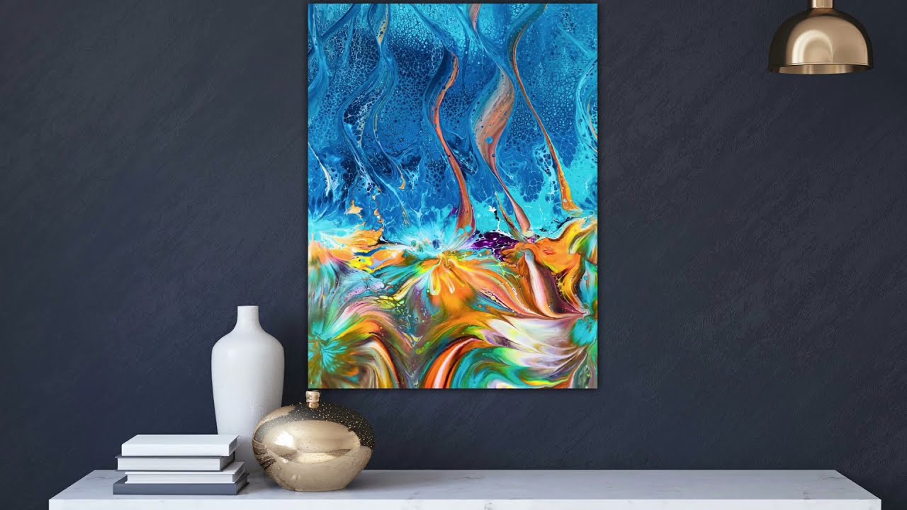 AMAZING MOVEMENT AND MAYHEM~ FANTASY AND WHIMSICAL~carnival of colours acrylic pouring magic 3D