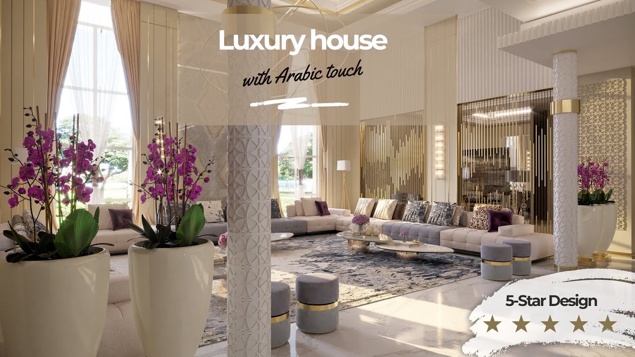 Luxury Modern Arabic house interior design with modern majlis dewaniya decorations