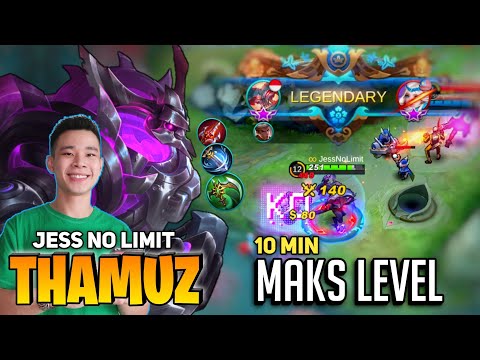 10 Min Maks Level, Thamuz Hypercarry Perfect Rotation | By Jess No Limit - Mobile Legend