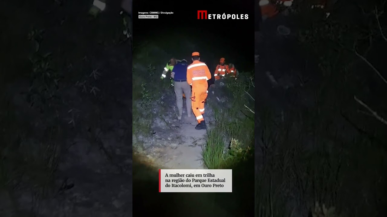 Operação na madrugada retira mulher em área de difícil acesso em MG