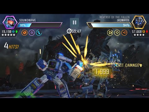 Soundwave (R6 F100 S100) vs Ironhide AM D90 — Transformers: Forged to Fight